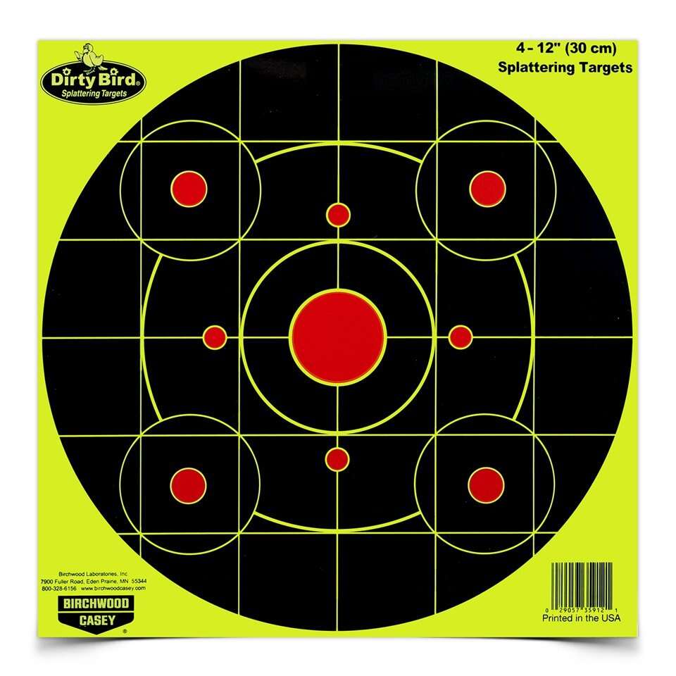 Targets Birchwood Casey Paper BIR 35925          DIRTYBRD 12"YELW BULLSEYE  25PK